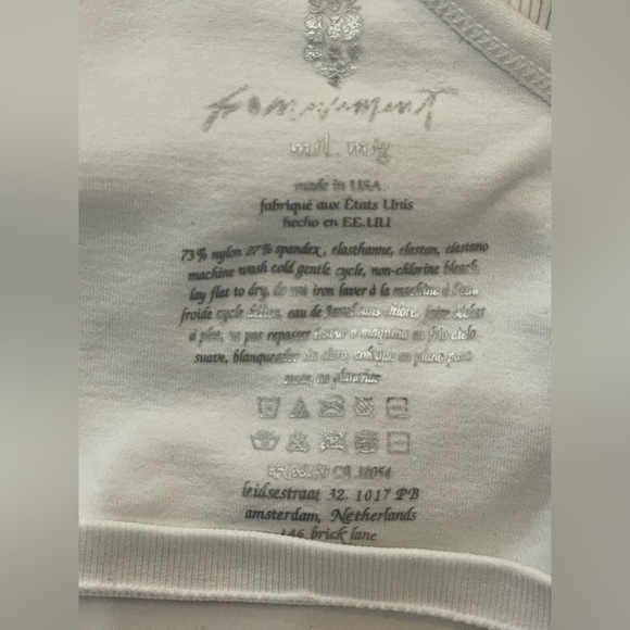 FREE PEOPLE ~ Good Karma Ruched Crop Tank Size M/L - Picture 10 of 11